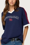 Edikted Australia 96 Contrast Oversized T Shirt In Blue