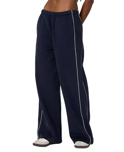 Edikted Autumn Cotton Blend Sweatpants In Navy