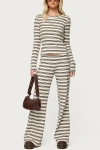 Edikted Avalie Striped Ribbed Pants In Mix, Women's At Urban Outfitters In Multi
