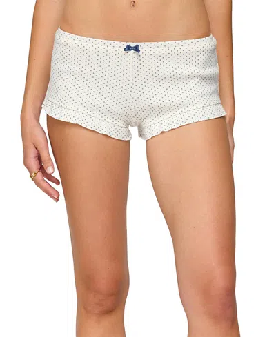 EDIKTED AVALON DOTTED POINTELLE RUFFLE SHORTS