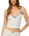 Edikted Avalon Polka Dot Pointelle Cotton Camisole