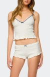 Edikted Avalon Polka Dot Pointelle Cotton Camisole