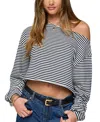 Edikted Aveline Off Shoulder Light Sweatshirt In Black