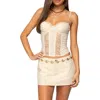 Edikted Avena Lace Panel Corset Top In White