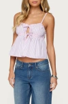Edikted Avenley Stripe Tie Front Babydoll Camisole