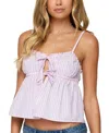 Edikted Avenley Stripe Tie Front Babydoll Camisole In Purple