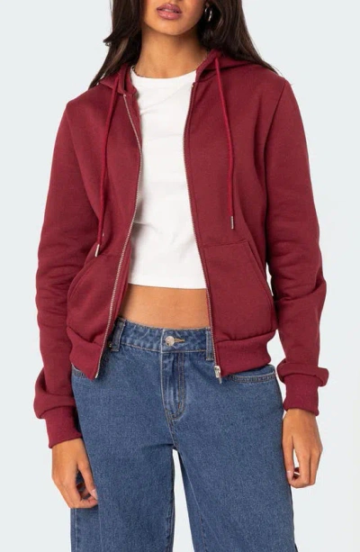 Edikted Women's Avery Zip Up Hoodie In Burgundy