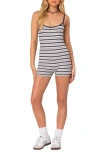 Edikted Avis Striped Ribbed Romper In Mix