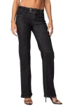 Edikted Avril Low Rise Bootcut Jeans In Black-washed