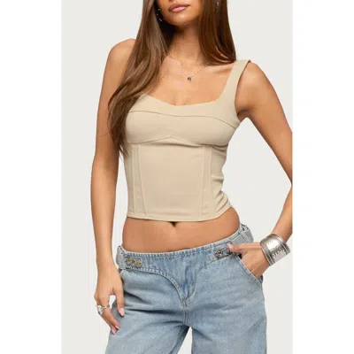 Edikted Awnya Structured Corset Top In Brown