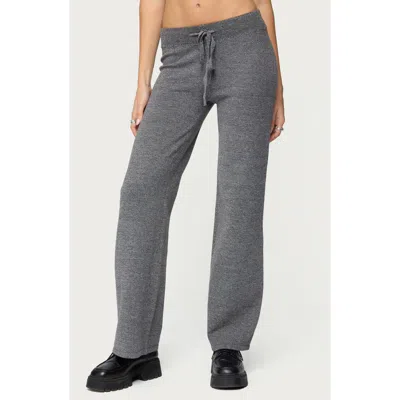 Edikted Ayah Knit Drawstring Pants In Gray