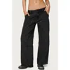 Edikted Ayla Low Rise Wide Leg Carpenter Jeans In Black