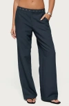 Edikted Ayve Eyelet Straight Leg Pants In Blue