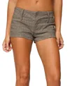 Edikted Ayvey Plaid Tailored Micro Shorts In Brown