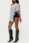 Edikted Azalia Asymmetric Knit Poncho Top In Silver, Women's At Urban Outfitters