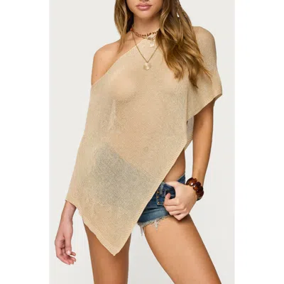 EDIKTED EDIKTED AZALIA ASYMMETRIC OPEN KNIT SWEATER