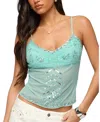 Edikted Everlyn Water Lily Print Camisole In Green