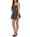 Edikted Backless Bubble Skirt Mini Dress In Dark Gray