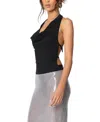 Edikted Cowl Neck Open Back Bodysuit In Black