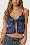 Edikted Backless Satin Effect Polka Dot Top