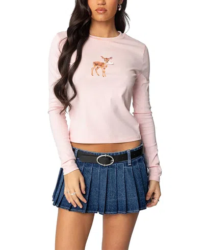 EDIKTED BAMBI BOW LONG SLEEVE TEE