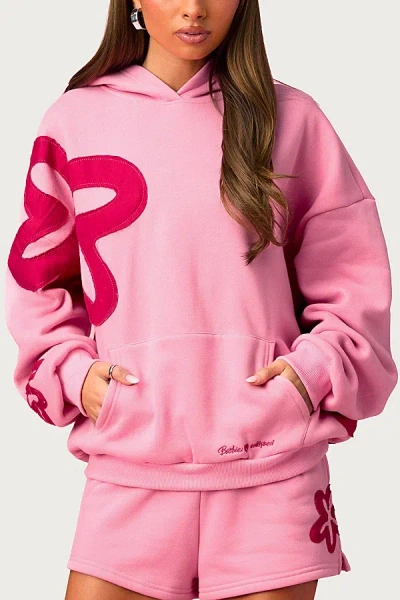 Edikted Barbie Blossom Oversized Hoodie In Pink, Women's At Urban Outfitters