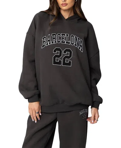 Edikted Barcelona Oversized Hoodie In Dark Gray