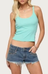 Edikted Basic Babe Stretch Cotton Crop Camisole In Blue