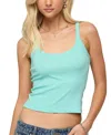 Edikted Basic Babe Stretch Cotton Crop Camisole In Blue