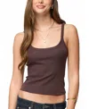 Edikted Basic Babe Crop Tank Top In Brown