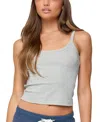 Edikted Basic Babe Crop Stretch Cotton Camisole In Gray