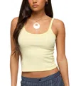 Edikted Basic Babe Stretch Cotton Crop Camisole In Yellow