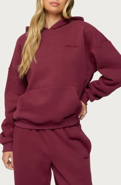 Edikted Basic Girl Oversize Hoodie In Red