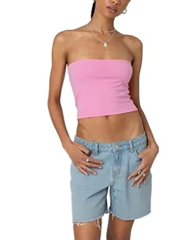 Edikted Stretch Cotton Tube Top In Pink