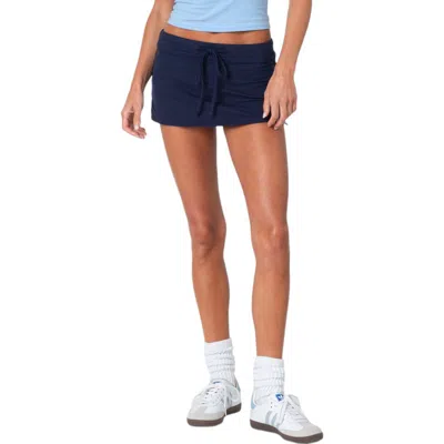 Edikted Bayside Slitted Micro Skort In Navy