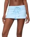 Edikted Bayside Stretch Cotton Micro Skort In Blue