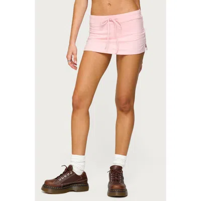 Edikted Bayside Stretch Cotton Micro Skort In Pink