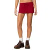 Edikted Bayside Stretch Cotton Micro Skort In Burgundy