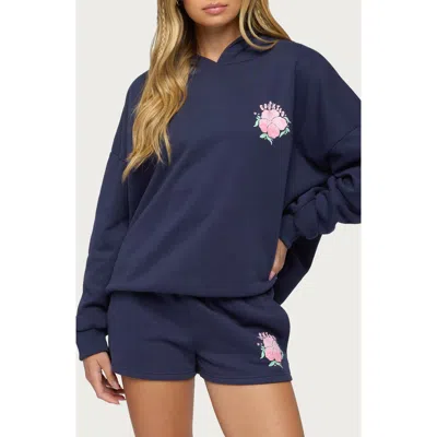 Edikted Beach Bloom Hoodie In Blue