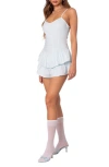 Edikted Beatrice Ruffle Romper In Light-blue