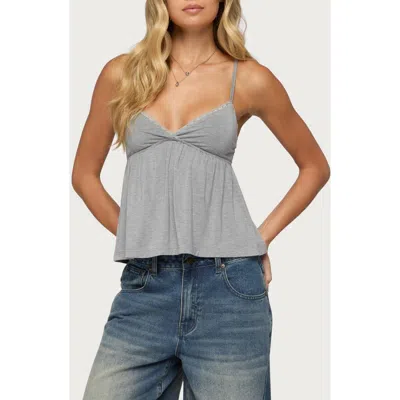 Edikted Belen Lace Trim Camisole In Gray