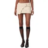 Shop Edikted Belted Wrap Miniskirt In Beige