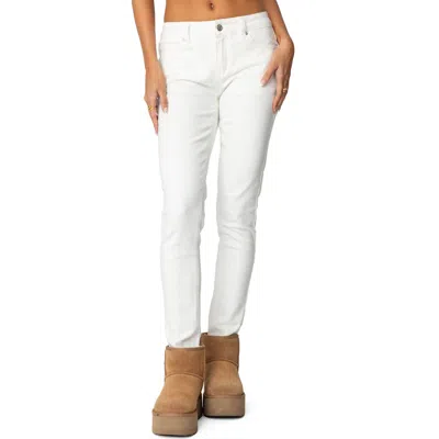 Edikted Berta Low Rise Skinny Jeans In White