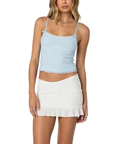 Edikted Bethany Mesh Tank Top In Light Blue