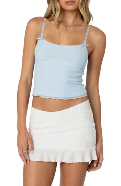 Edikted Bethany Mesh Tank Top In Light Blue