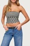 Edikted Betsana Stripe Crop Tube Top In Multi