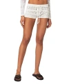 Edikted Betsy Drawstring Knit Cover-up Shorts In White
