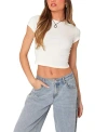 Edikted Better Basics Stretch Cotton Crop T-shirt In White