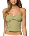 Edikted Bex Abstract Ring Tube Top In Green