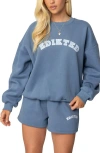 Edikted Beyond Cotton Graphic Sweatshirt In Blue